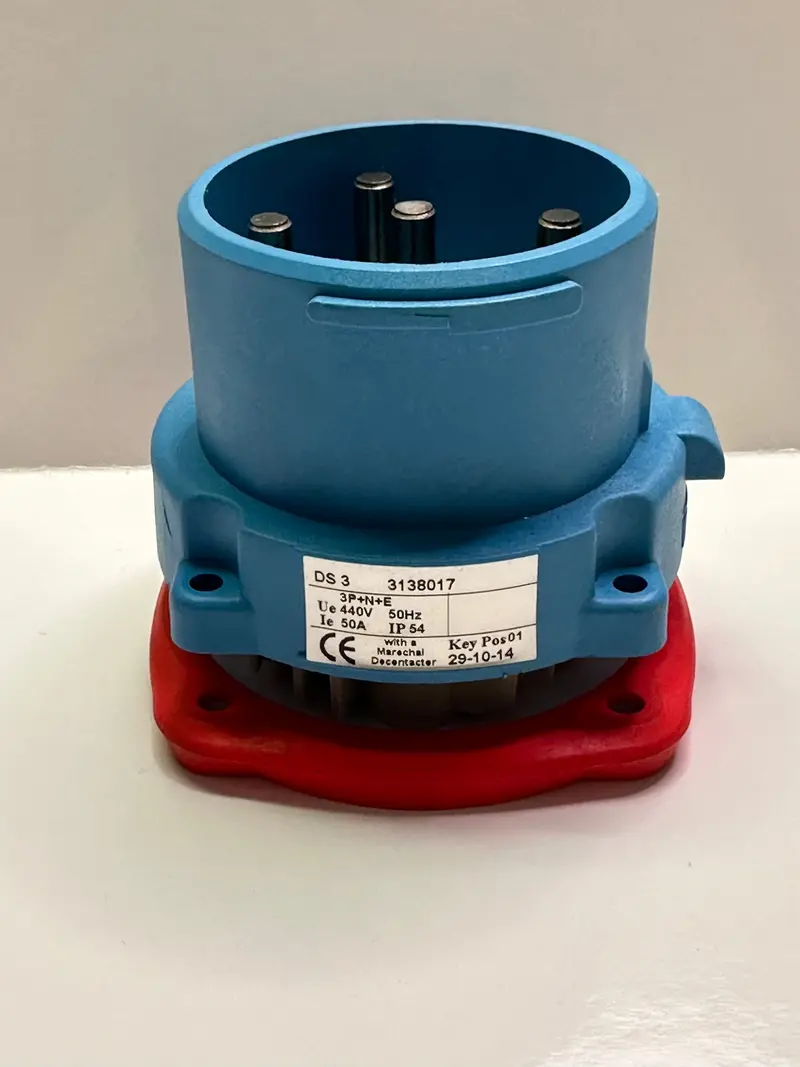 Marechal 3138017 Ds3 Decontactor Inlet Poly Blue 3P+N+E 50A 440V 1