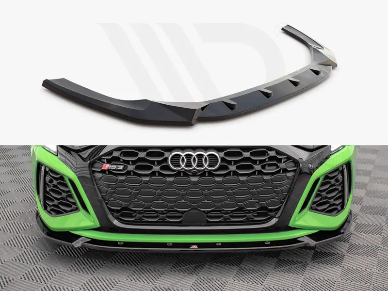 Maxton Design Gloss Black Front Splitter V.1 Audi Rs3 8Y (2020-) 1