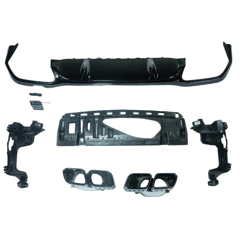 Mercedes W213 2020-2023 E-Class Gloss Black Diffuser & Tips 1
