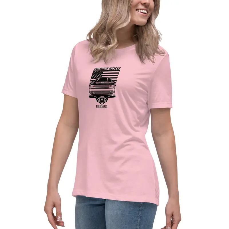 Merrick Motorsports Dodge Challenger American Muscle Women's Relaxed T-Shirt 45