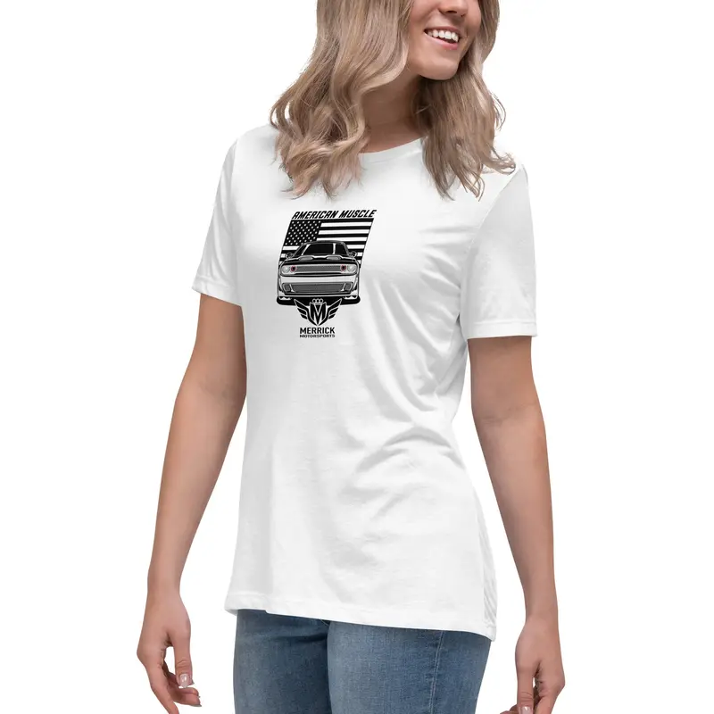 Merrick Motorsports Dodge Challenger American Muscle Women's Relaxed T-Shirt 63
