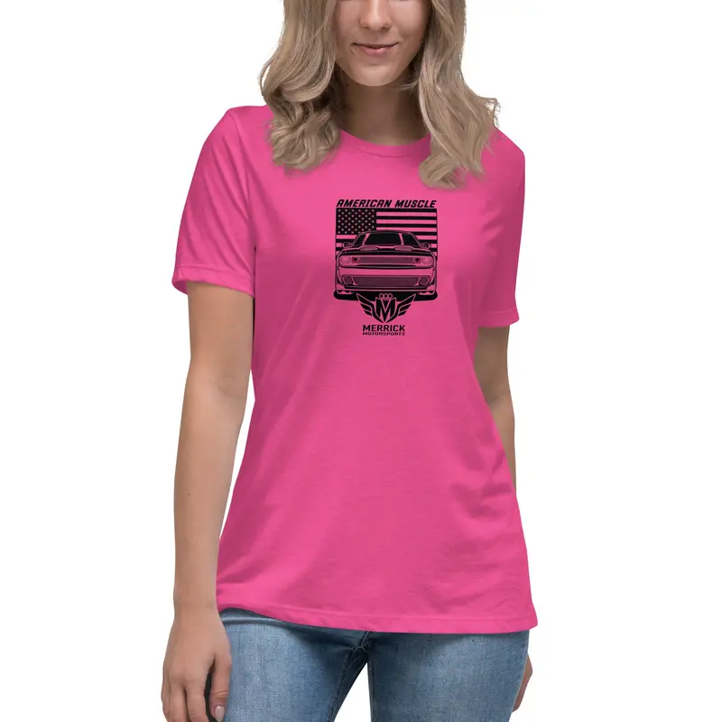 Merrick Motorsports Dodge Challenger American Muscle Women's Relaxed T-Shirt 8