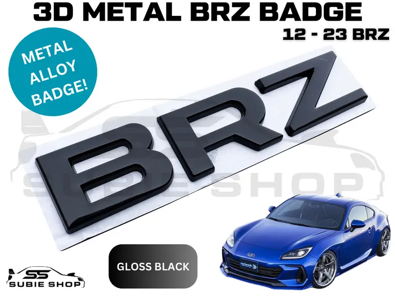 Metal 'Brz' Rear Tailgate 3D Boot Decal Badge Emblem For 12 - 23 Subaru Brz 1