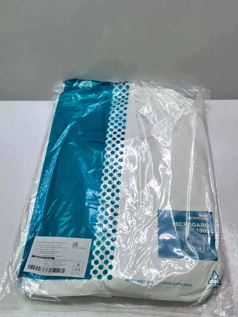 Microgard 1800 White Standard Coverall With Hood Size Medium Only Wh18-B-00-111-03 1