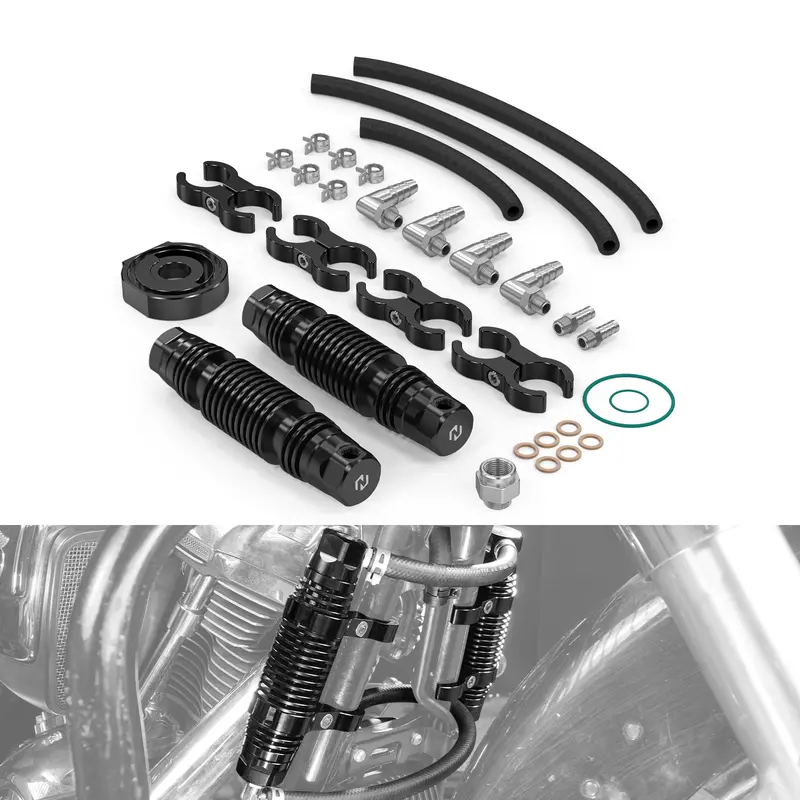 Modular Finned Dual Engine Oil Cooler Kit For Harley Road King Electra Street Glide 1