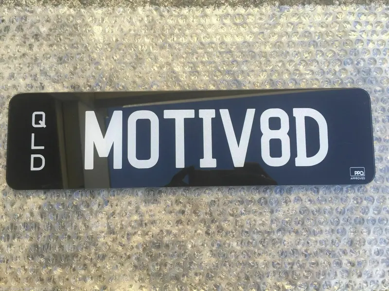 Motivated Motiv8d Car Number Plates Custom Prestige 7 Letter Silver On Black New 1