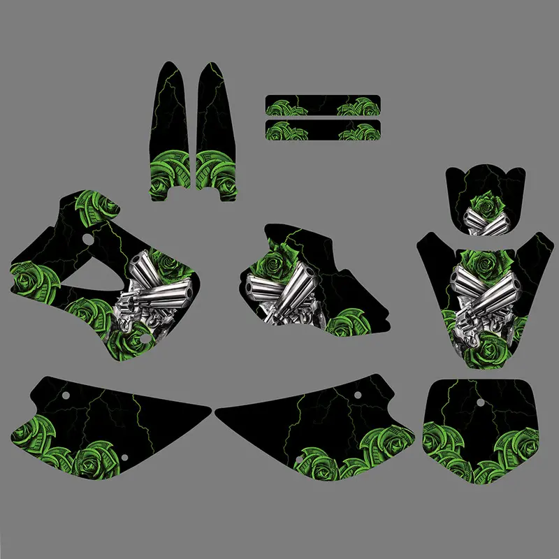 Motocycle Full Graphics Decals Stickers Kit For Kawasaki Kx80 1998-2000 1