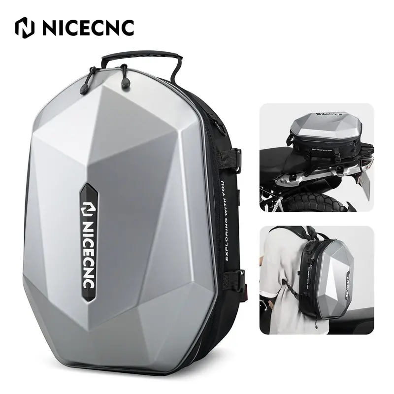 Motorcycle Backpack Hardshell 38L Expandable Tail & Helmet Bag 1