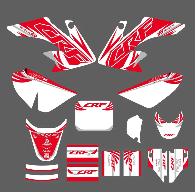 Motorcycle Full Decals Stickers Graphic Set For Honda Crf50f 2004-2012 2