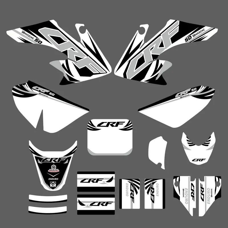 Motorcycle Full Decals Stickers Graphic Set For Honda Crf50f 2004-2012 2