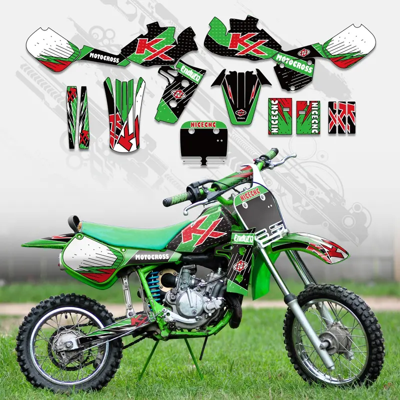 Motorcycle Full Graphics Decals Stickers Kit For Kawasaki Kx60 1985-2004 1