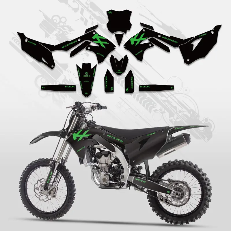 Motorcycle Full Graphics Decals Stickers Kit For Kawasaki Kxf250 21-23 Kx450f 19-23 1
