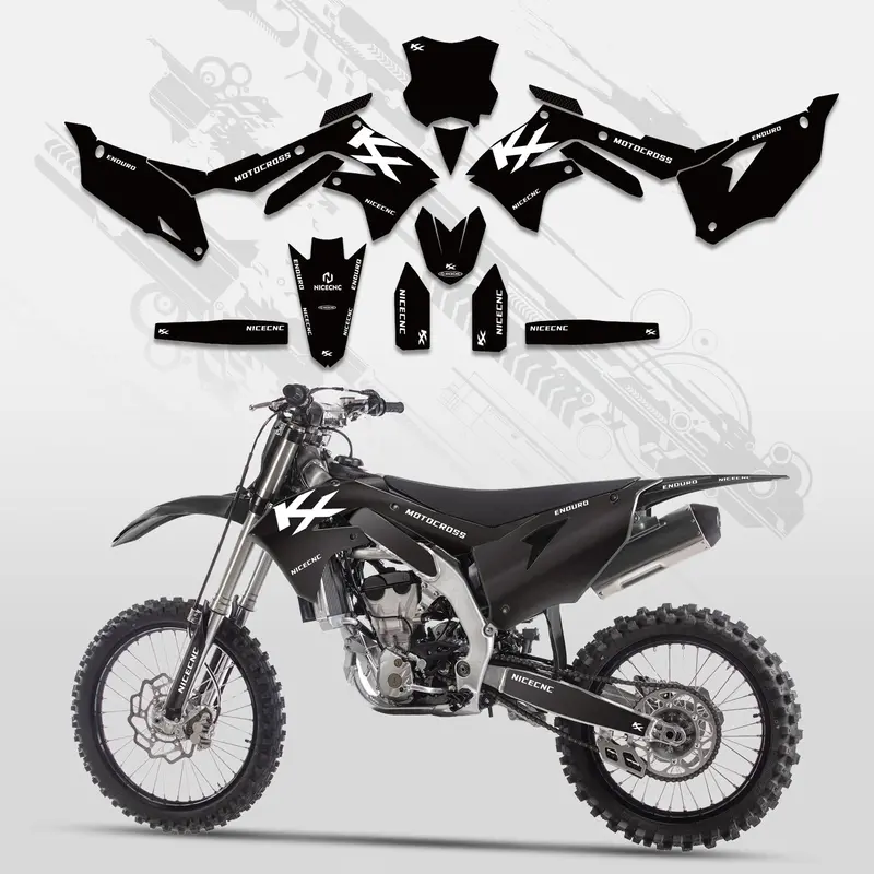Motorcycle Full Graphics Decals Stickers Kit For Kawasaki Kxf250 21-23 Kx450f 19-23 1