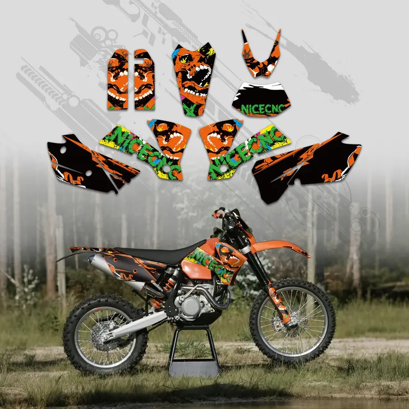 Motorcycle Full Graphics Decals Stickers Kit For Ktm Exc 2004 1