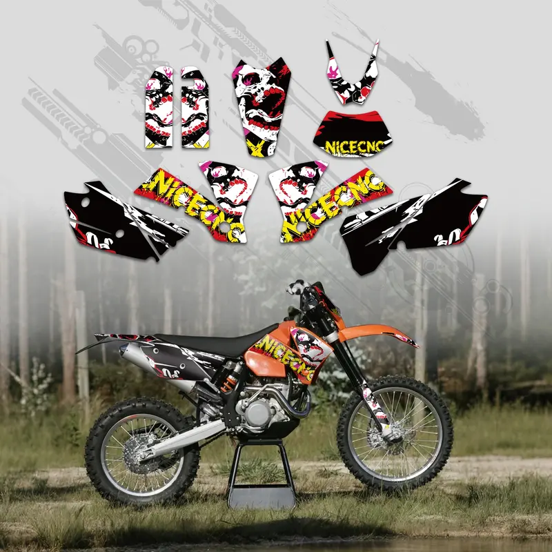 Motorcycle Full Graphics Decals Stickers Kit For Ktm Exc 2004 3