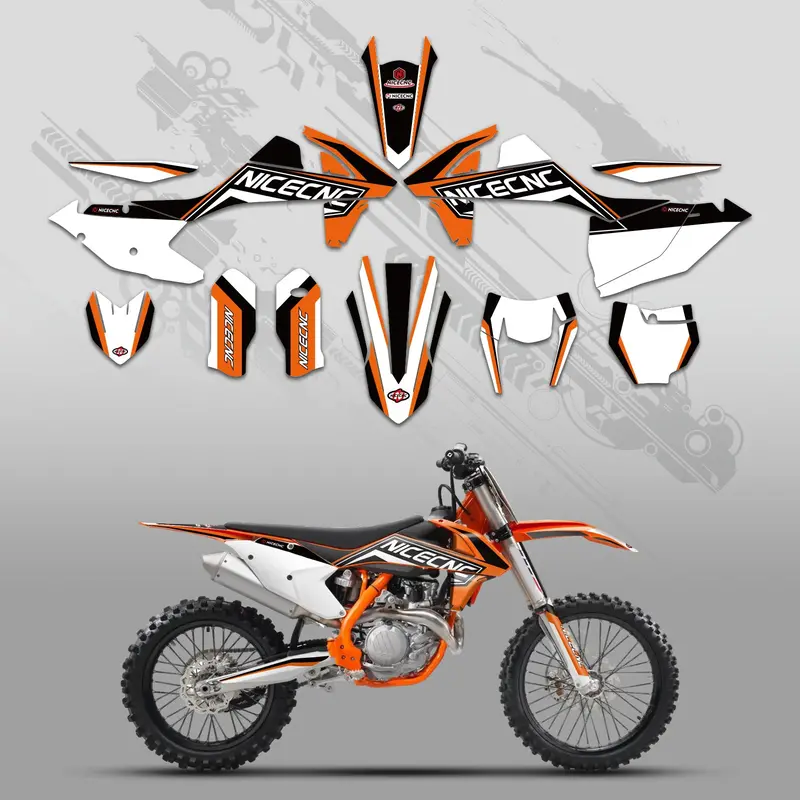 Motorcycle Full Graphics Decals Stickers Kit For Ktm Sx Sxf 125-450 2016-2018 1
