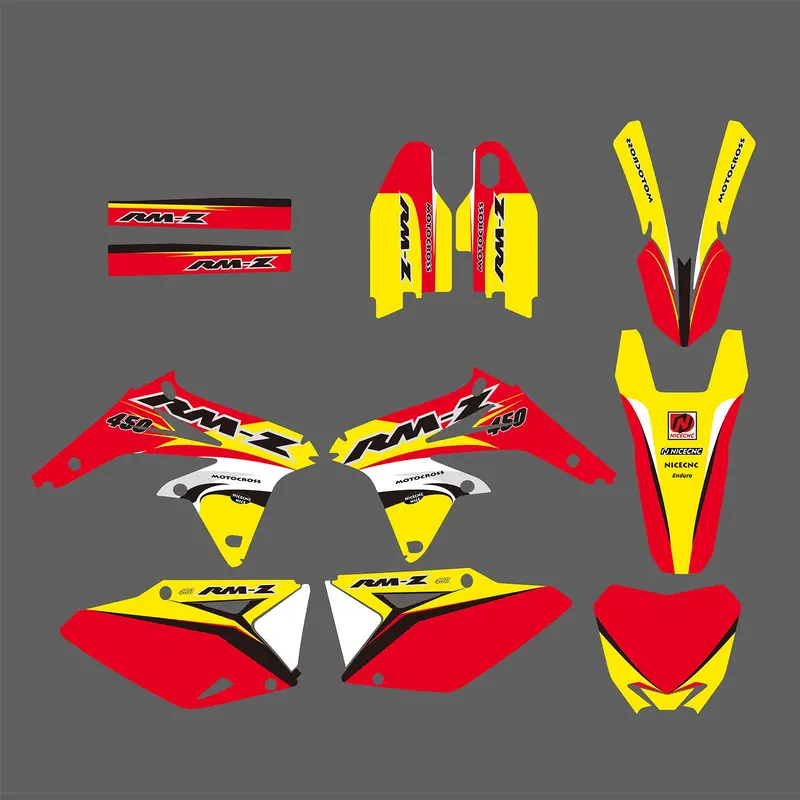 Motorcycle Full Graphics Decals Stickers Kit For Suzuki Rmz450 2008-2017 1