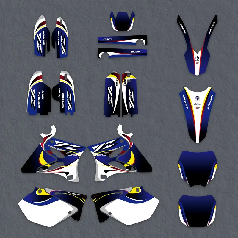 Motorcycle Full Graphics Decals Stickers Kit For Yamaha Yz125 Yz250 2002-2014 1