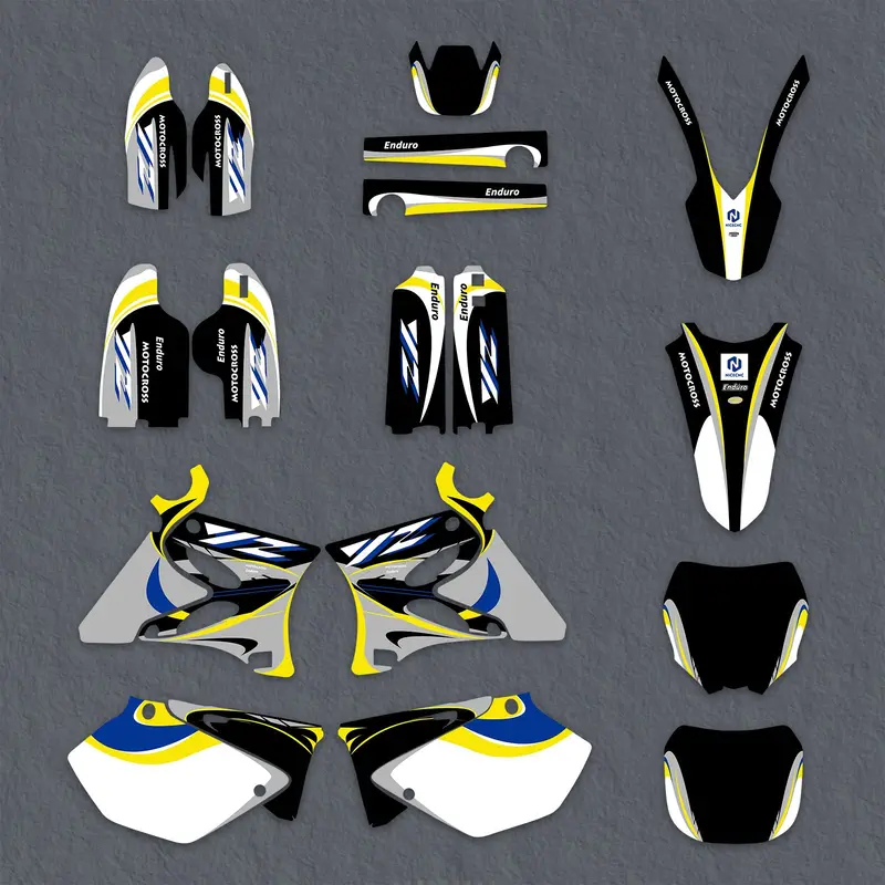 Motorcycle Full Graphics Decals Stickers Kit For Yamaha Yz125 Yz250 2002-2014 1