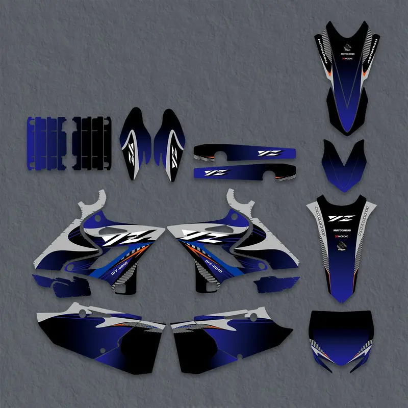 Motorcycle Full Graphics Decals Stickers Kit For Yamaha Yz125 Yz250 2015-2021 1