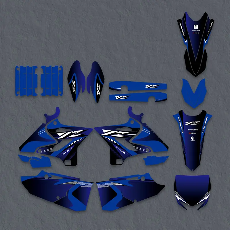 Motorcycle Full Graphics Decals Stickers Kit For Yamaha Yz125 Yz250 2015-2021 1