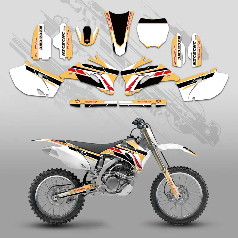 Motorcycle Full Graphics Decals Stickers Kit For Yamaha Yz250f Yz450f 2006-2009 1