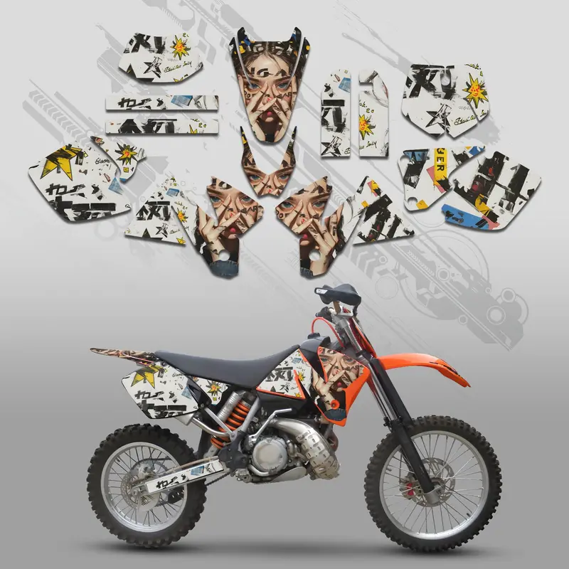 Motorcycle Full Graphics Decals Stickers Set For Ktm Exc 1998-2000 1