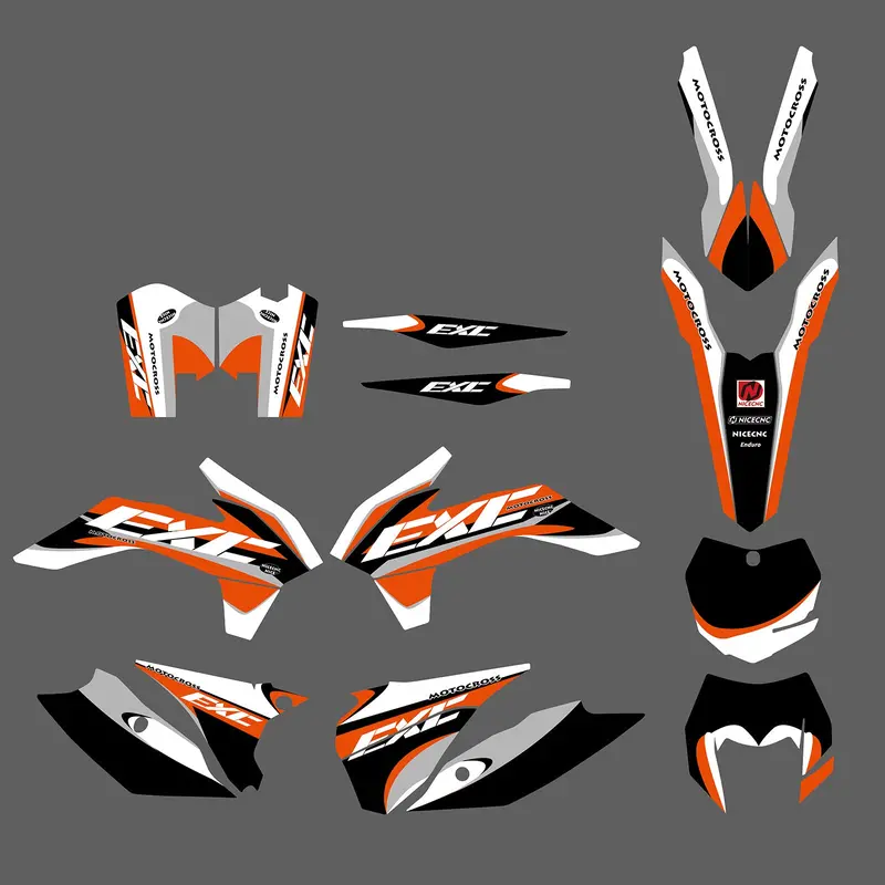 Motorcycle Full Graphics Decals Stickers Set For Ktm Exc / Xc-W / Xcf-W 2014-2016 1