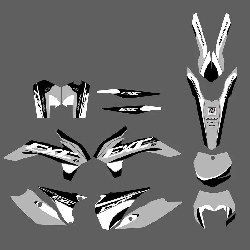 Motorcycle Full Graphics Decals Stickers Set For Ktm Exc / Xc-W / Xcf-W 2014-2016 1