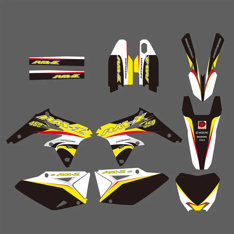 Motorcycle Full Graphics Decals Stickers Set For Suzuki Rmz450 2008-2017 1