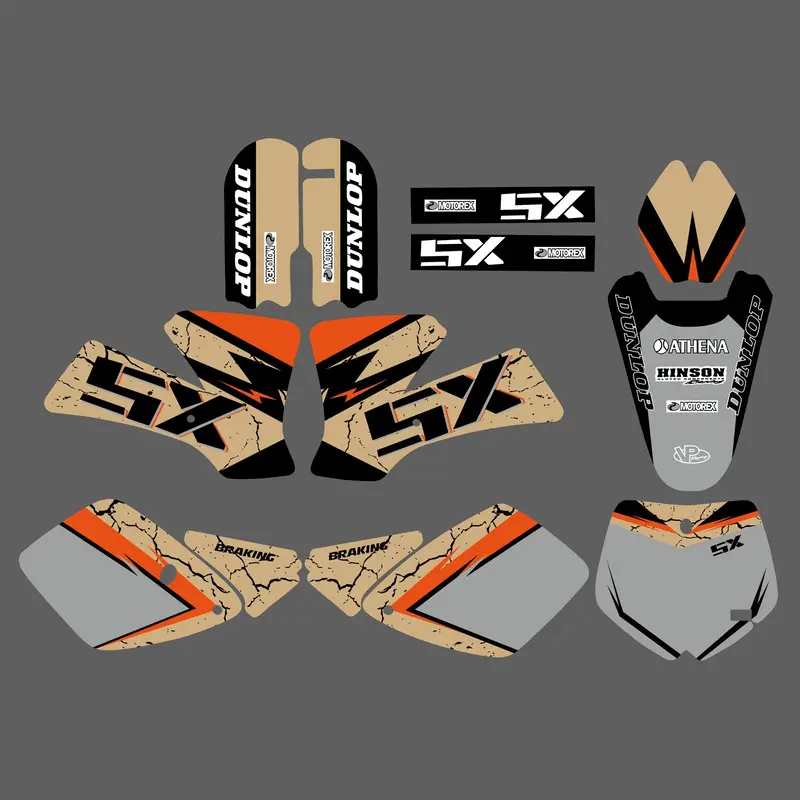 Motorcycle Graphics Background Decals Stickers Kits For Ktm Sx65 02-08 1