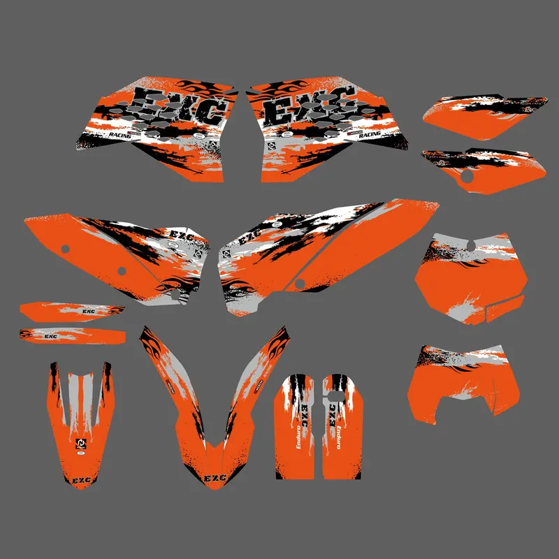 Motorcycle Graphics Decals Stickers Kit For Ktm 125-525 Sx 2007-2010 125-524 All Models 08-10 4
