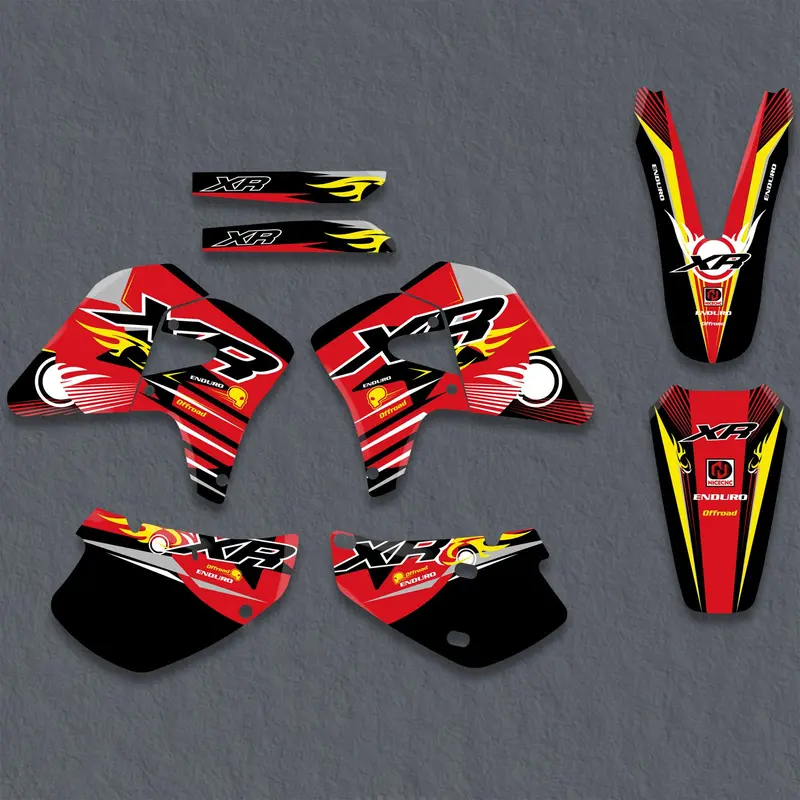 Motorcycle Graphics Decals Stickers Set For Honda Xr650r 2000-2009 1