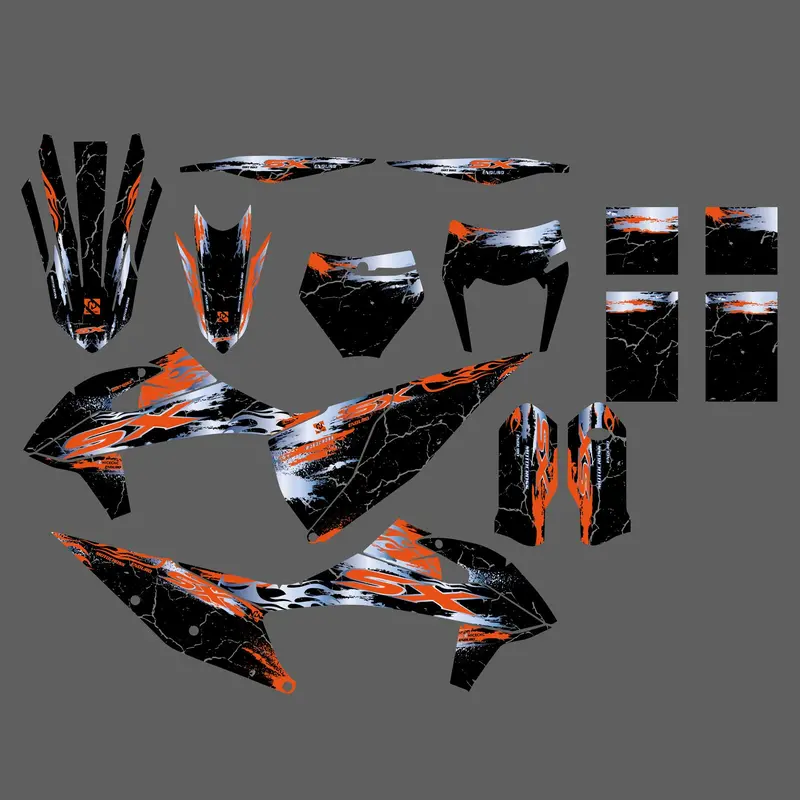Motorcycle Graphics Kit Decals Stickers Deco For Ktm 125 150 250 350 450 Sx Sxf 2019-2022 4