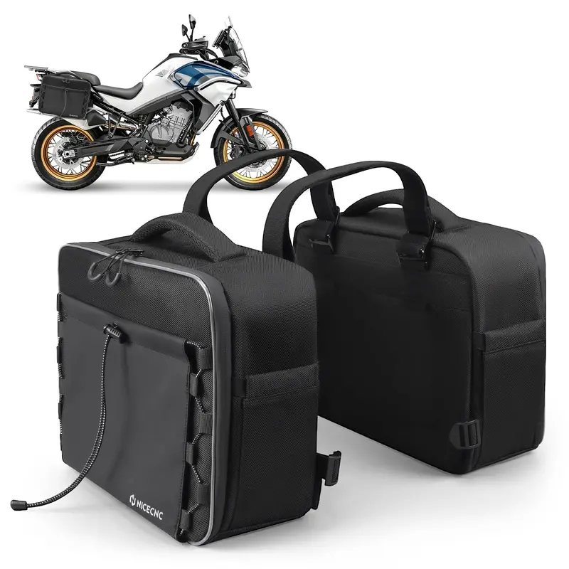 Motorcycle Rear Seat 30L Panniers Side Luggage Throw Over Saddle Bags 1