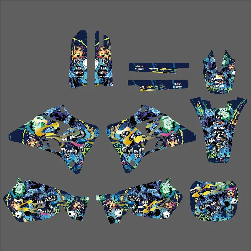 Motorcycle Team Full Graphics Background Sticker Decal Kits For Yamaha Yz125/Yz250 1996-2001 1