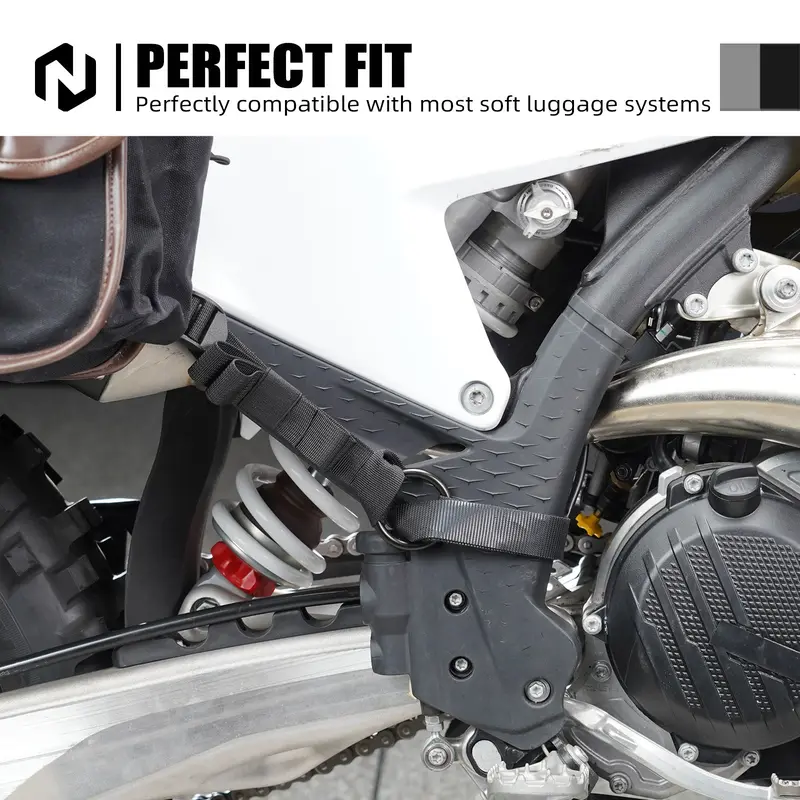 Motorcycle Universal Off-Road Soft Bag Tie Down Straps Retention Rings 2