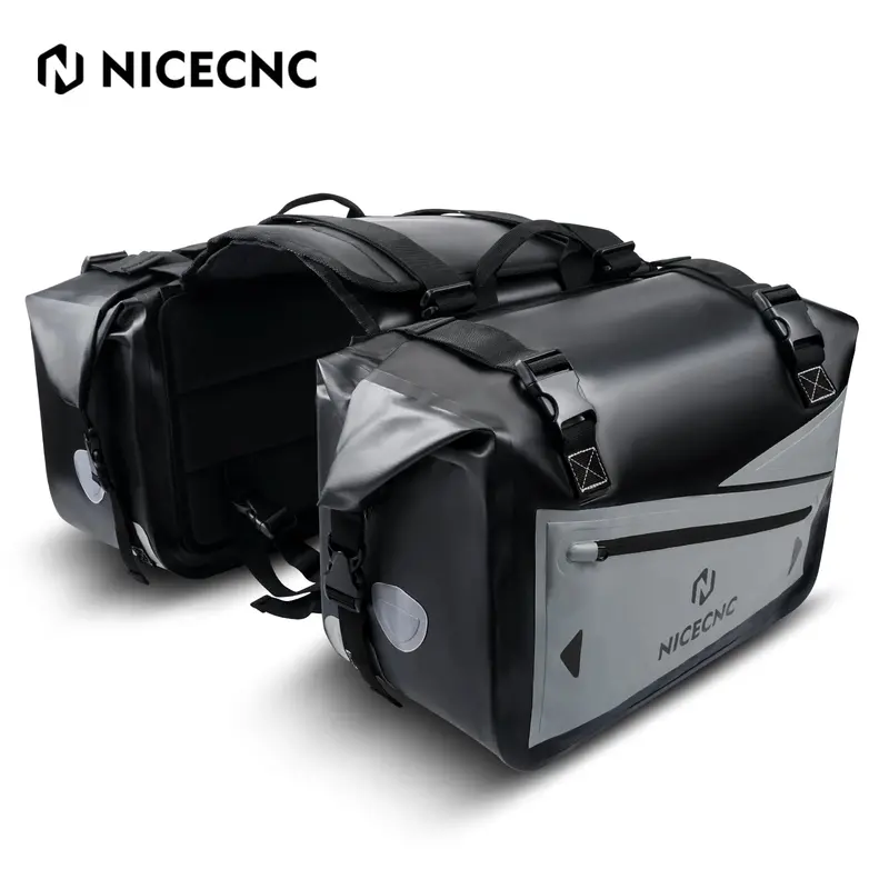 Motorcycle Waterproof 55L Pvc Saddle Bags Easy Detach Universal Fit 1