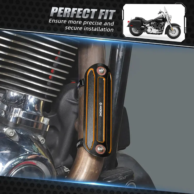 Muffler Exhaust Pipe Heat Shield Cover Heel Guard For Harley Road King Street Glide 2