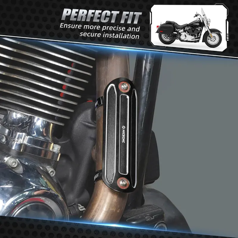 Muffler Exhaust Pipe Heat Shield Cover Heel Guard For Harley Road King Street Glide 3