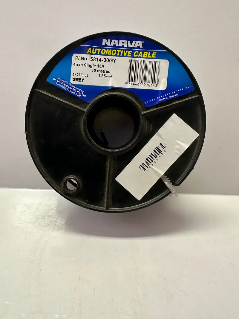 Narva 15A 4Mm Grey Single Core Cable 30M, 5814-30Gy 1