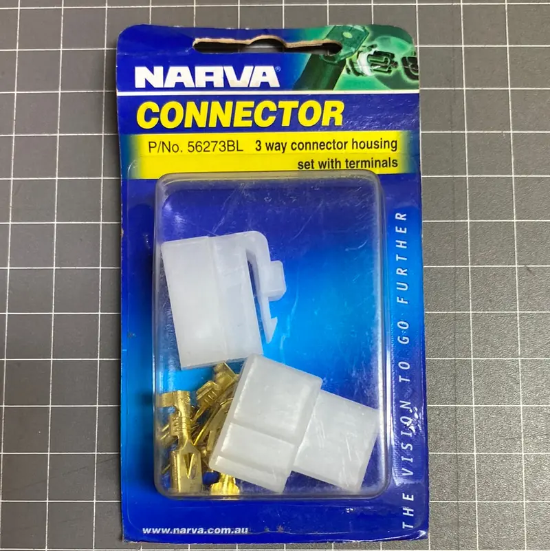 Narva 3 Way Q.C. Connector Housing Set With Terminals 56278Bl 1
