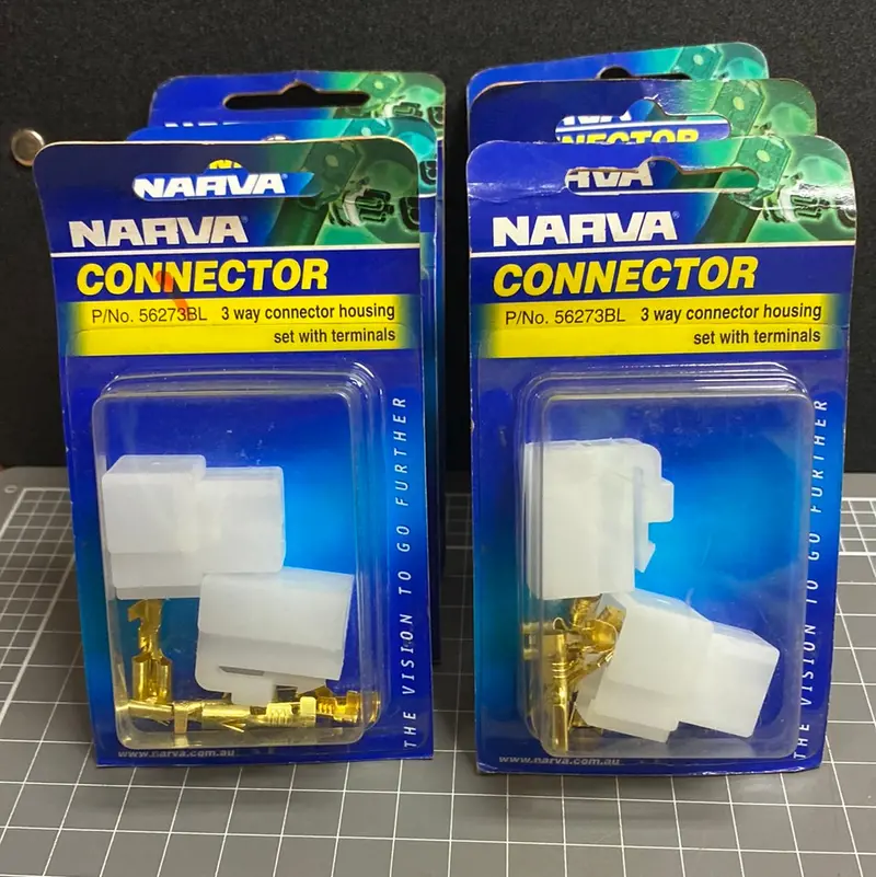 Narva 3 Way Q.C. Connector Housing Set With Terminals 56278Bl 2