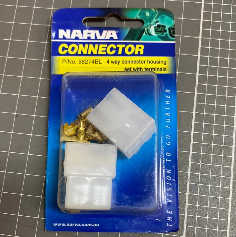 Narva 4 Way Q.C. Connector Housing Set With Terminals 56274Bl 1
