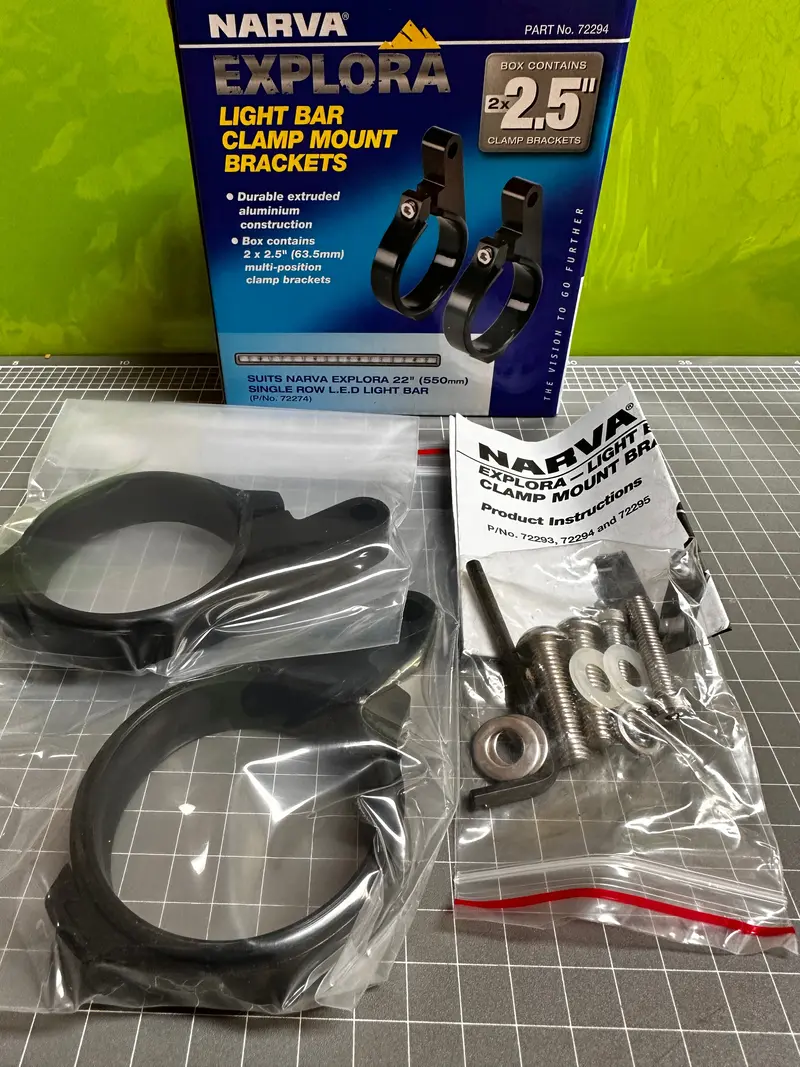 Narva 72294 2.5" Bull Bar Tube Mount Bracket For Single Row Light Bar 1