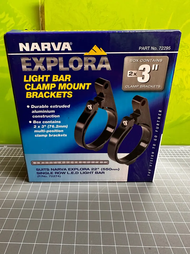 Narva 72295 3" Bullbar Tube Mount/ Light Bar Clamp Mount Brackets 1