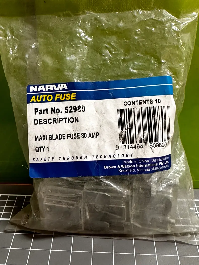 Narva 80Amp Maxi Blade Fuses (White) Bag Of 10 52980 1