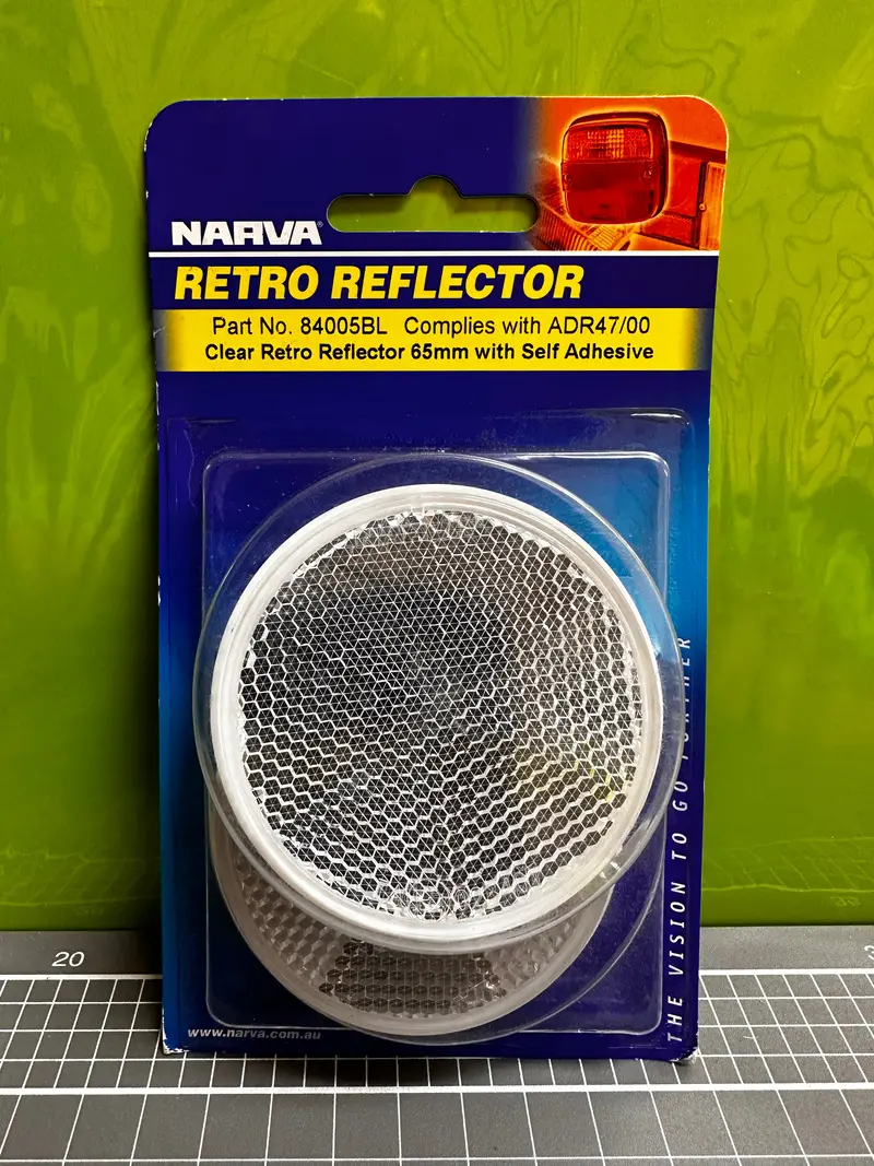 Narva 84005Bl Clear Round Retro Reflector With Self Adhesive (2) Blister Pack 1