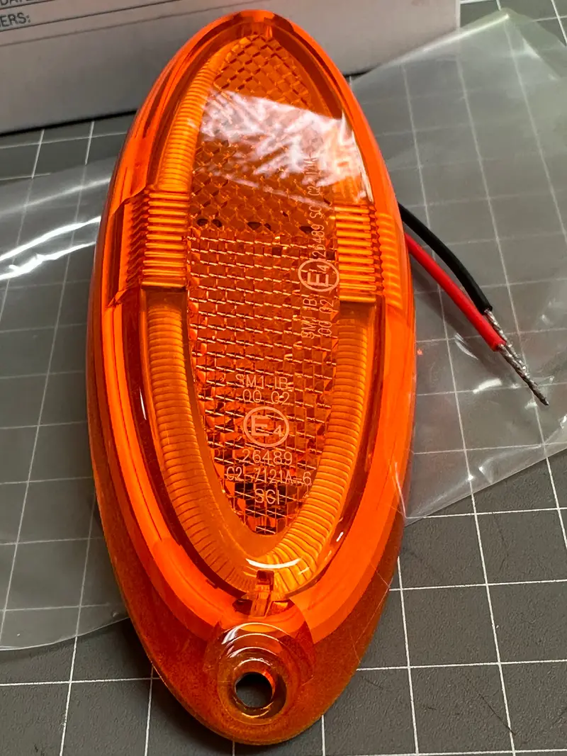 Narva 92120 9-33V Led Model 21 Side Marker,Oval, Amber With Built In Retro Reflector 1