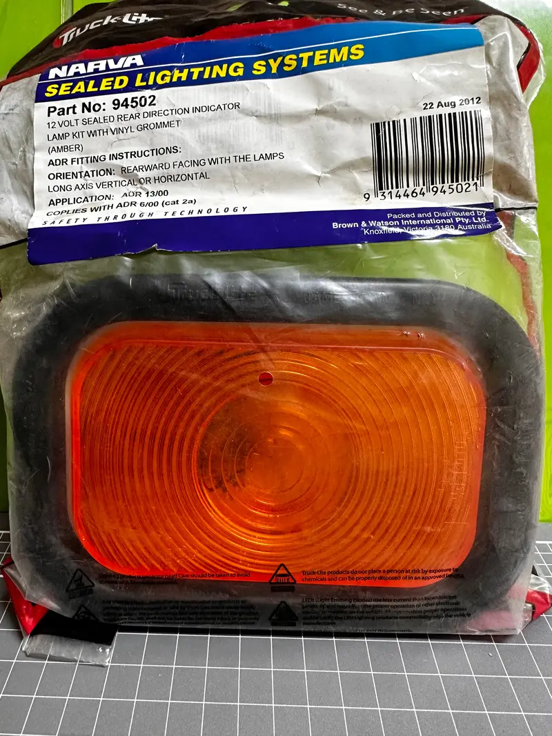 Narva 94502 12 Volt Sealed Rear Direction Indicator Lamp Kit (Amber) With Vinyl Grommet 1